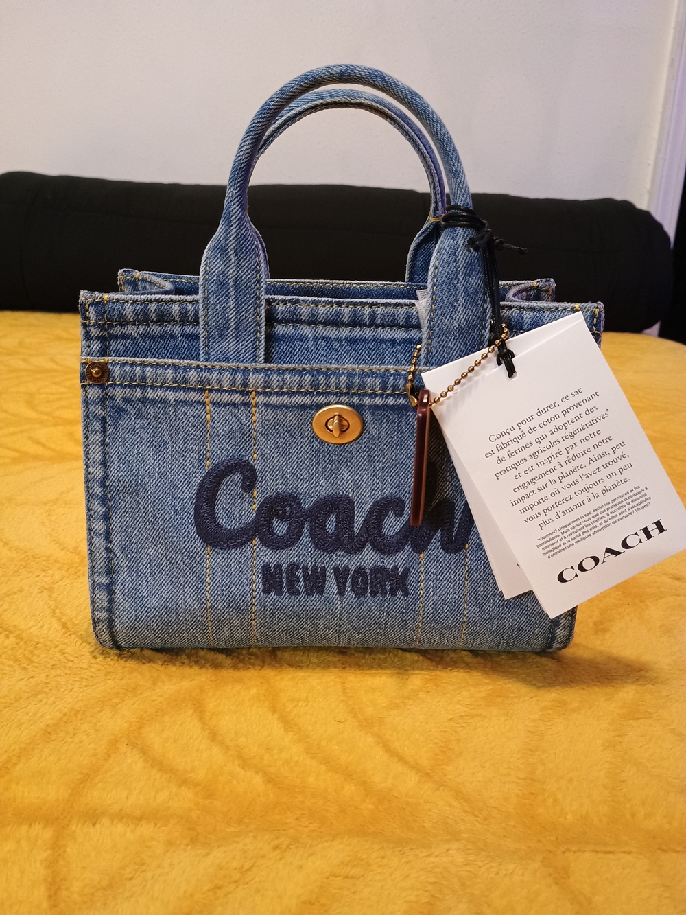 Brand New Coach New York Denim Mini Tote Bag in Blue (Price As Is)